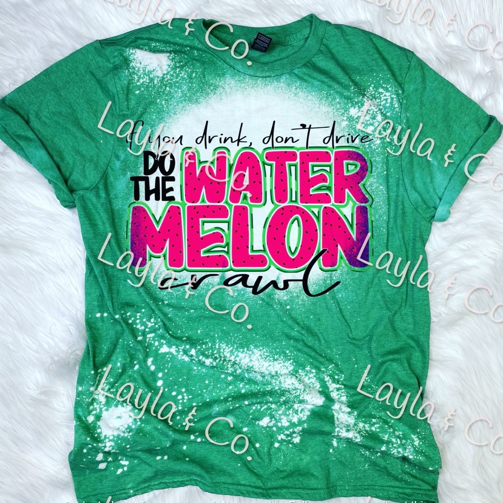 NWOT Watermelon 🍉 Crawl Bleached Tees